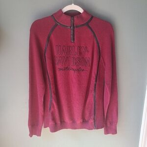 Harley Davidson 1/4 Zip Ski Sweater, Size Large